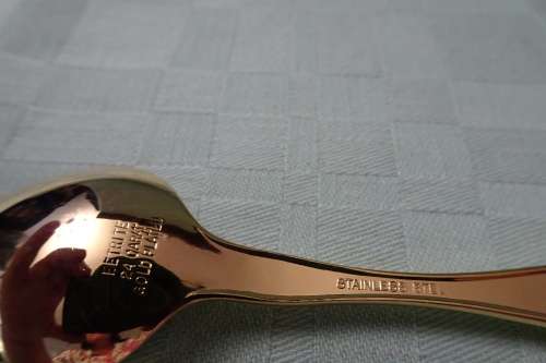 Set of 6 Eetrite 24 Carat Gold Plate Tea Spoons in Excellent Condition