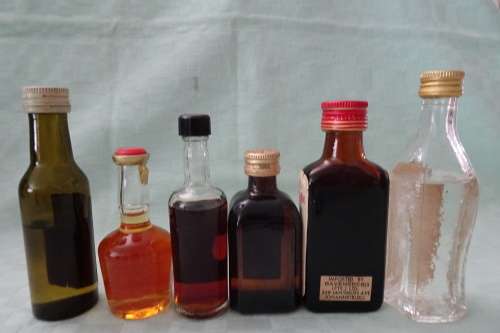 Lot of 6 Vintage Liqueur Miniature Bottles