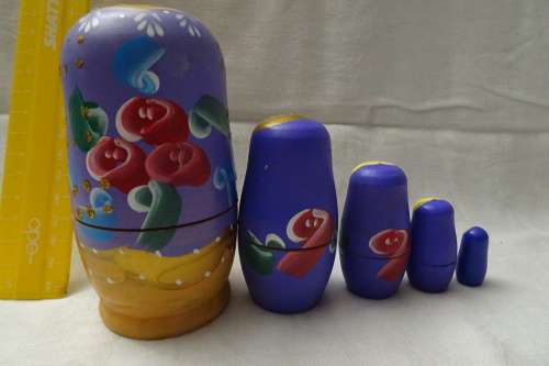 Set of Russian Babushka Nesting Dolls - 12 cm and down