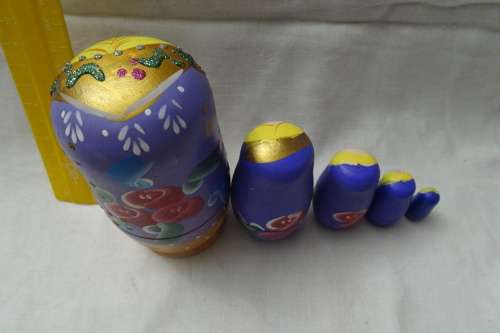 Set of Russian Babushka Nesting Dolls - 12 cm and down