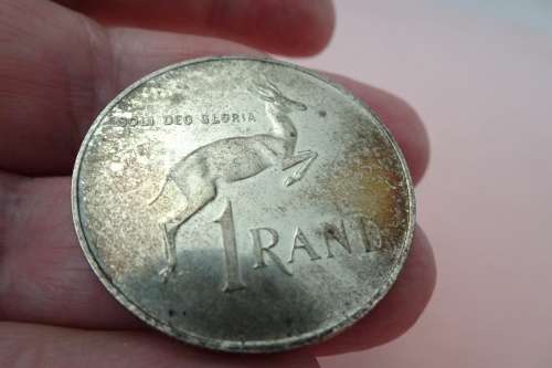 Silver 1973 South Africa  One Rand (From a Set) in good condition