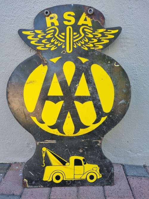 Automobile Association RSA Enamel Double Sided Sign