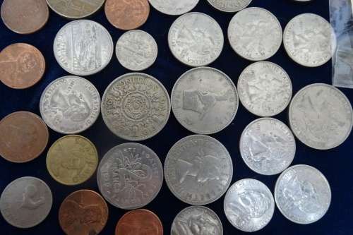 Lot of International Coins and a 1946 Petrol Ration Coupon(Some coins are Silver)
