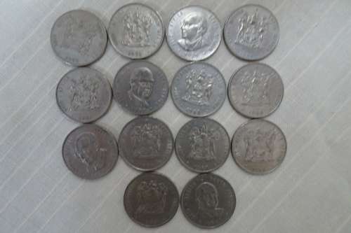 Set Of 14 Republic Of South Africa One Rand Coins From 1977 - 1990