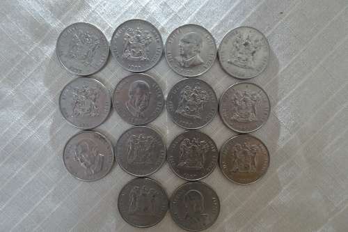 Set Of 14 Republic Of South Africa One Rand Coins From 1977 - 1990