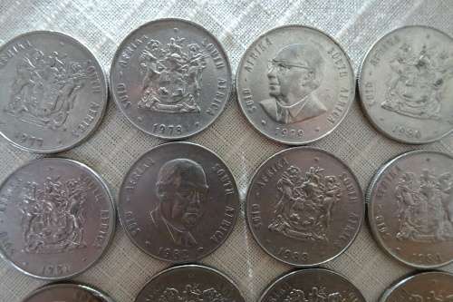 Set Of 14 Republic Of South Africa One Rand Coins From 1977 - 1990