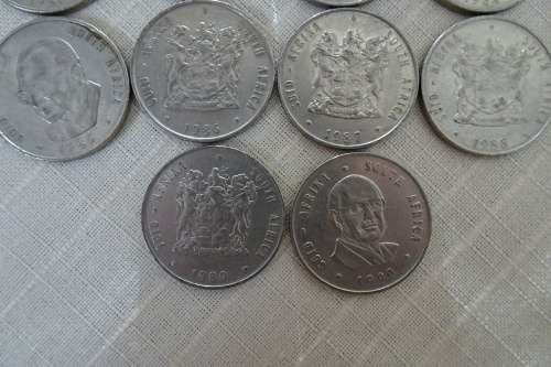Set Of 14 Republic Of South Africa One Rand Coins From 1977 - 1990