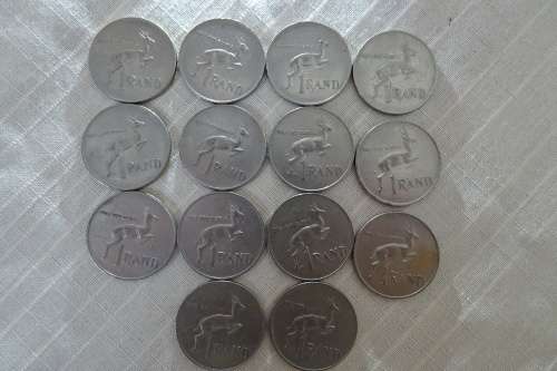 Set Of 14 Republic Of South Africa One Rand Coins From 1977 - 1990