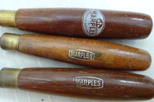 3 x Vintage Marples Chisels with Wooden Handles