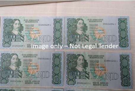 10 x Republic of South Africa Ten Rand Notes : Gerhard De Kock (BIDDING PER NOTE)