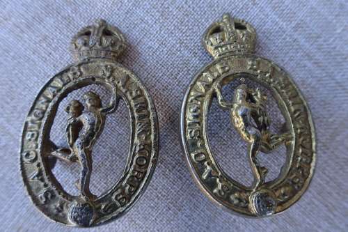 South African Corps of Signals badges.