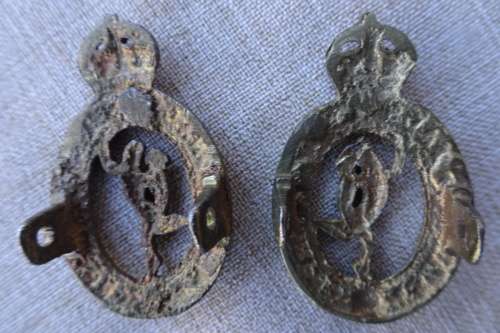South African Corps of Signals badges.