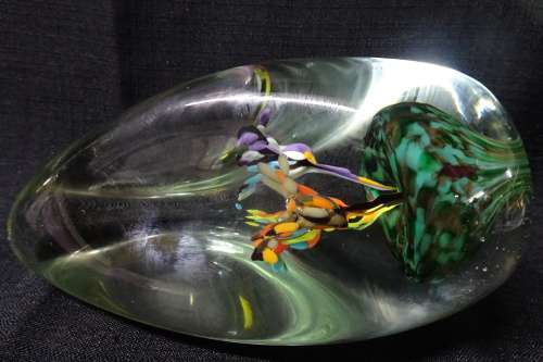 Beautiful Liz Lacey Redhot Glass Studio Handblown Pointed Glass Paperweight 2016