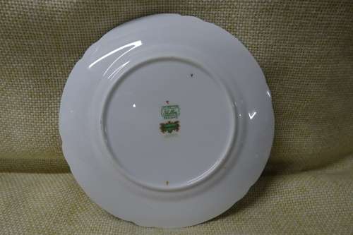 Shelley Sheraton Green Floral Demitasse Bone China Cup, Saucer and Small Cake Plate #13290