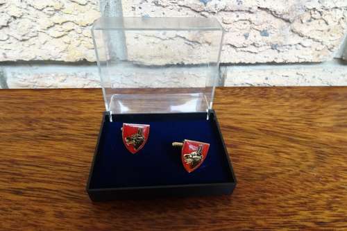 Lovely Set of Boxed Dog Centre 12 South African Infantry Battalion (12 SAI) Cufflinks
