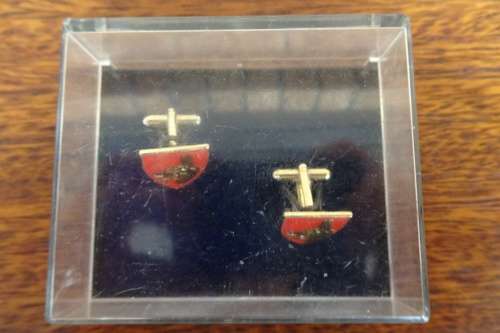 Lovely Set of Boxed Dog Centre 12 South African Infantry Battalion (12 SAI) Cufflinks