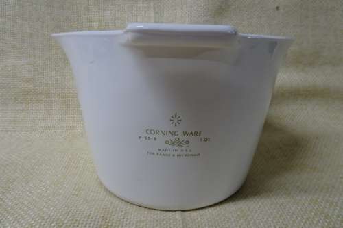 Vintage 1957 -1988 Corning Ware P-55-B Floral Bouquet Saucemaker and Measuring Cup. Made in USA.
