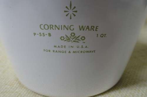 Vintage 1957 -1988 Corning Ware P-55-B Floral Bouquet Saucemaker and Measuring Cup. Made in USA.