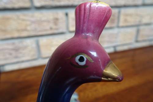 Stunning Vintage Pair of Elpa Alcobaca Peacock Statuettes - Made in Portugal.