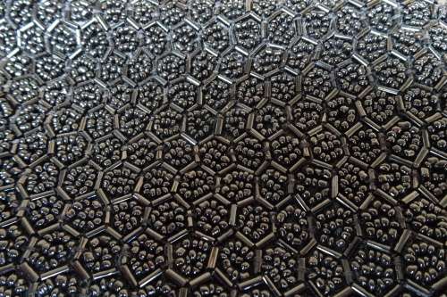 Lot of Two Vintage Black Beaded Rectangle Bags - One Small and One Medium Size