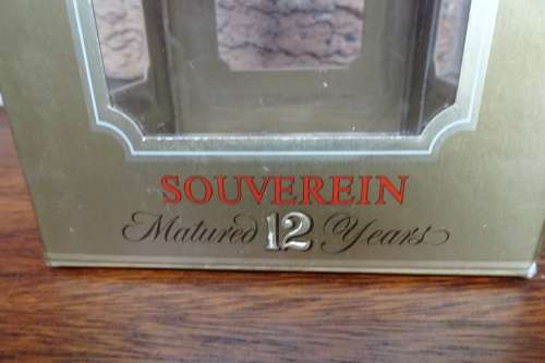 Vintage Oude Meester Souverein Matured 12 Years Brandy.  Sealed and in Window Display Box 750 mll
