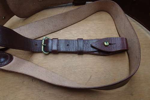Stunning Vintage South African Defence Force Officers Sam Browne Belt and Cross-Strap Stamped 1941