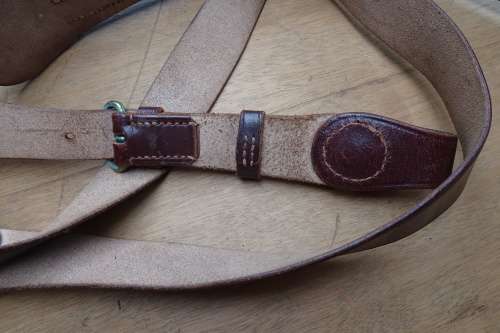 Stunning Vintage South African Defence Force Officers Sam Browne Belt and Cross-Strap Stamped 1941