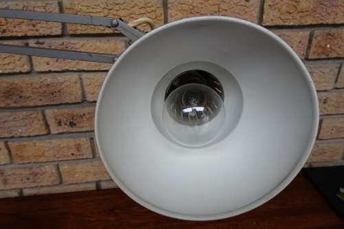 Vintage Grey Metal Luxo Lamp L-1. Industrial, Mid Century, Modern. In Working Order.