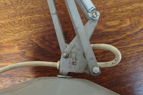 Vintage Grey Metal Luxo Lamp L-1. Industrial, Mid Century, Modern. In Working Order.