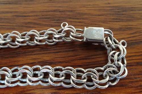 Stunning Elco Sterling Silver (925) Double Rolo Link Bracelet 15,5 g in Excellent Condition.