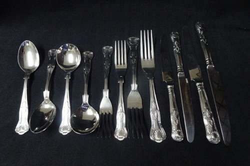 Stunning Grawe and Hill Stainless Steel Kings Pattern Twelve Piece Cutlery Set For Two