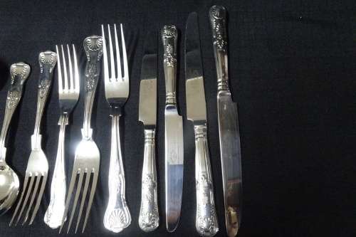 Stunning Grawe and Hill Stainless Steel Kings Pattern Twelve Piece Cutlery Set For Two