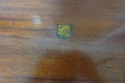 Awesome Antique Mahogany Writing Box Inlaid With Brass Detailing. With Key. Lid Has Crack.