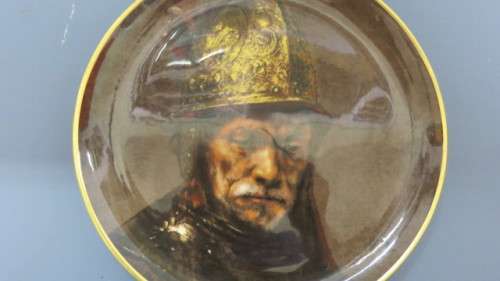 Vintage Heritage Huguenot Royale Porcelain `Man With The Golden Helmet` Display Plate