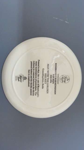 Vintage Heritage Huguenot Royale Porcelain `Man With The Golden Helmet` Display Plate