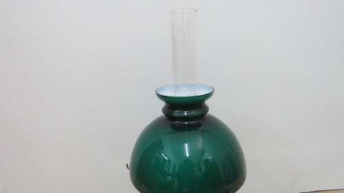 Stunning Vintage Aladdin No.23 Oil/Kerosene Lamp With Emerald Green Shade