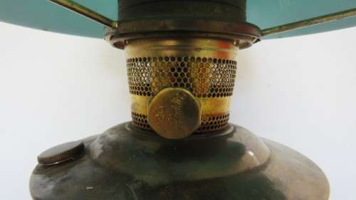 Stunning Vintage Aladdin No.23 Oil/Kerosene Lamp With Emerald Green Shade