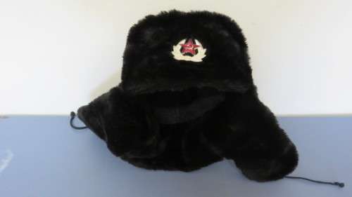 Awesome Vintage Russian Soviet Army KGB Military Cossack Faux Fur Hat With Ear Flaps Size 59