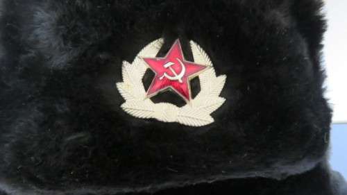 Awesome Vintage Russian Soviet Army KGB Military Cossack Faux Fur Hat With Ear Flaps Size 59