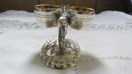Gorgeous Antique Hallmarked 800 Silver Figural Donkey Double Salt Cellar 49.9g