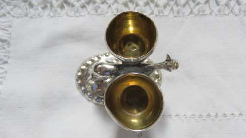 Gorgeous Antique Hallmarked 800 Silver Figural Donkey Double Salt Cellar 49.9g