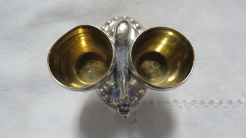 Gorgeous Antique Hallmarked 800 Silver Figural Donkey Double Salt Cellar 49.9g