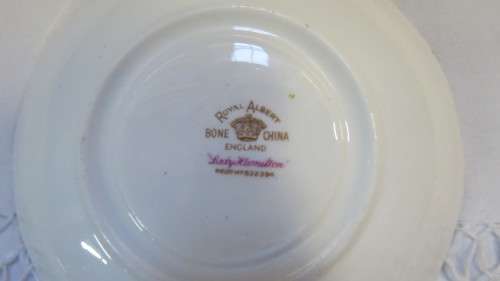 Pretty Vintage Royal Albert Bone China `Lady Hamilton` Pattern Saucer. Pattern Discontinued.