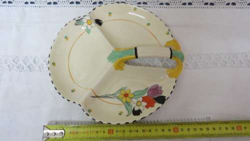Lovely Vintage Art Deco Burleigh Ware `Fragrance` Pattern Three Section Dish With Handle