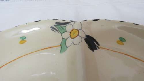 Lovely Vintage Art Deco Burleigh Ware `Fragrance` Pattern Three Section Dish With Handle