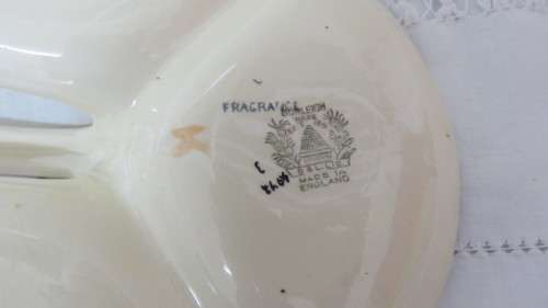 Lovely Vintage Art Deco Burleigh Ware `Fragrance` Pattern Three Section Dish With Handle