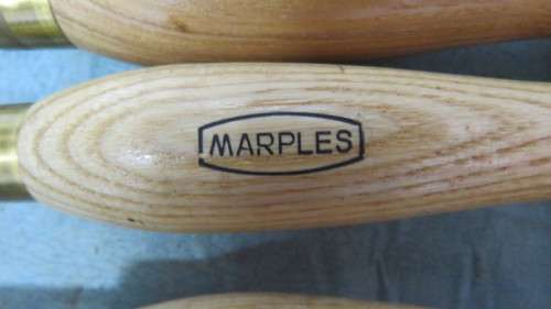 Vintage Set Of Eight WM. Marples and Sons Ltd 13mm Wood Turning Tools Beechwood Handles Sheffield