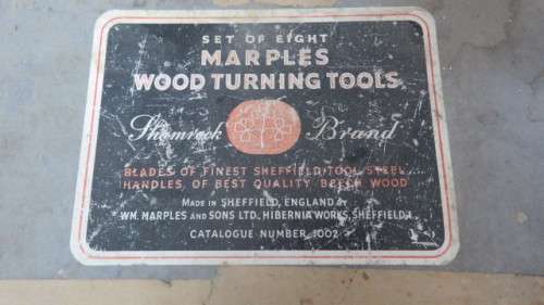 Vintage Set Of Eight WM. Marples and Sons Ltd 13mm Wood Turning Tools Beechwood Handles Sheffield