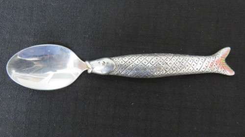 Stunning Vintage Carrol Boyes (1954-2019) Pewter/Stainless Steel Fish Design Teaspoon.