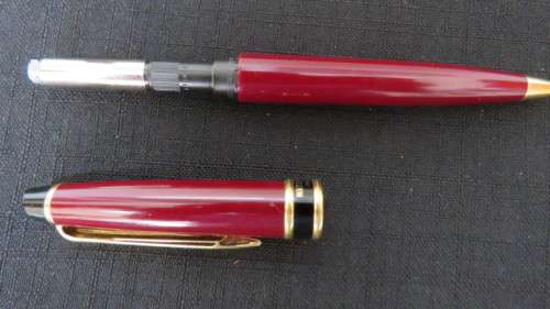 Stunning Original Waterman Expert Ballpoint Pen Burgundy and Gold